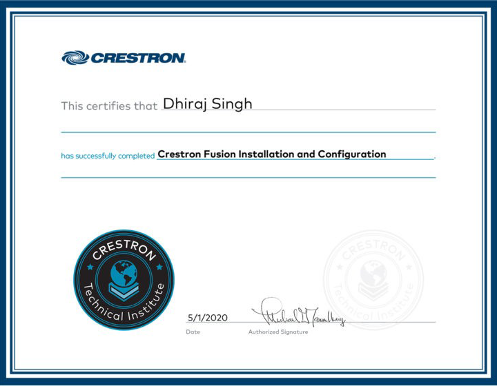 crestron certificate 5