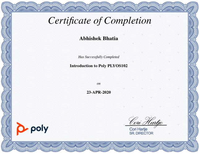 POLY certificate 25